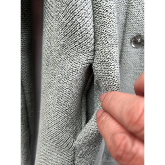 Anthropologie Hi-Line Embellished Knit Cardigan Jacket Medium Sage Green Beaded - Picture 10 of 10